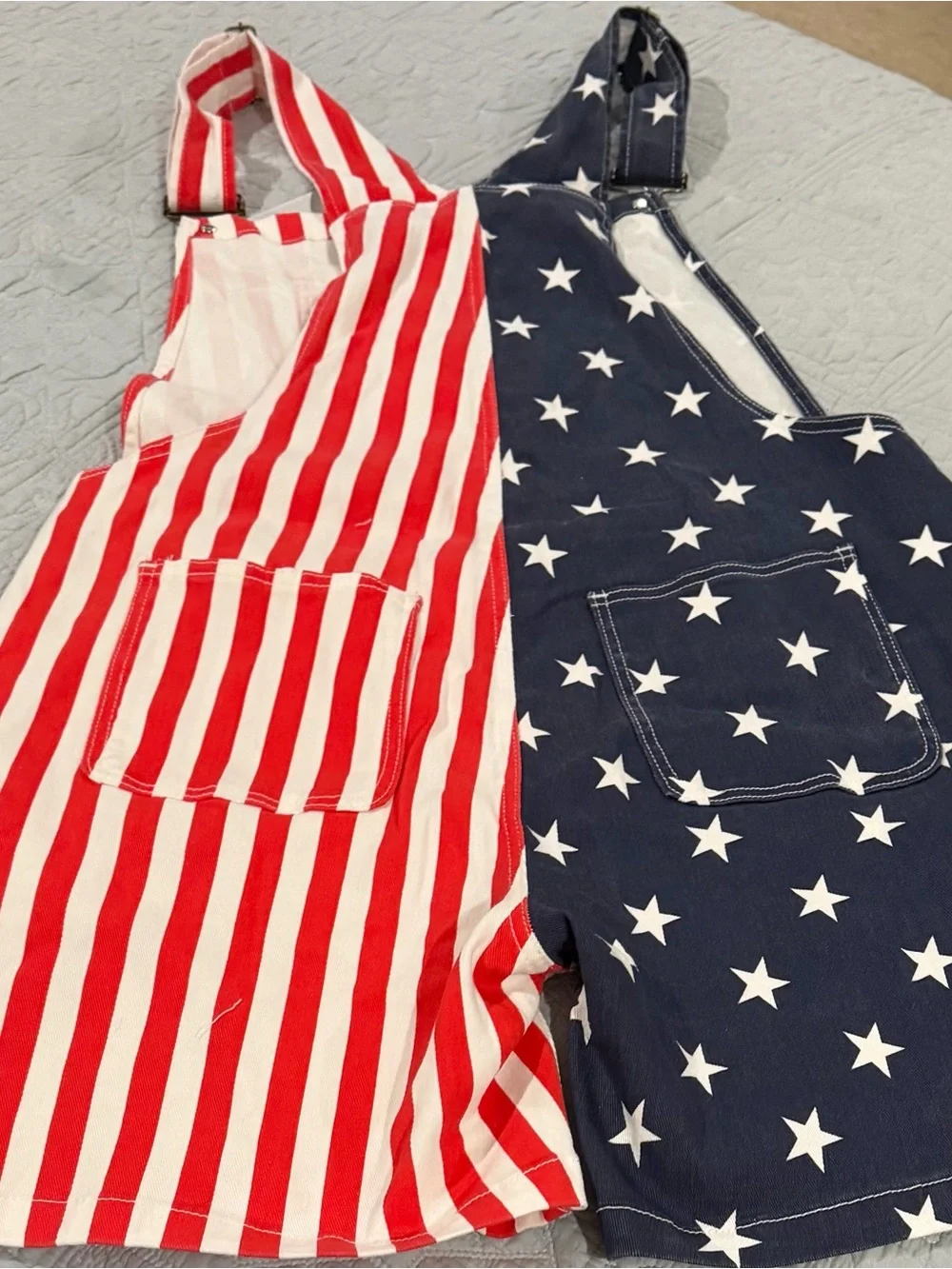 Men’s Patriotic Eagle Overalls Shorts! 5 pockets, zip fly, adjustable straps!